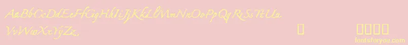 CfmybestfriendRegular Font – Yellow Fonts on Pink Background