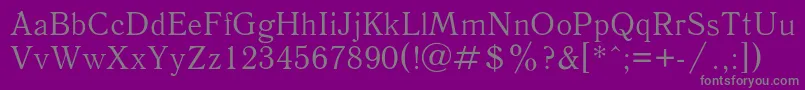 フォントAntiqua4 – 紫の背景に灰色の文字