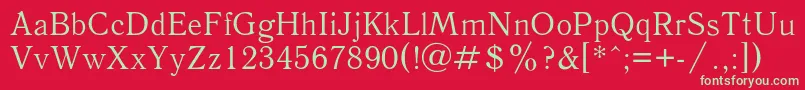 フォントAntiqua4 – 赤い背景に緑の文字