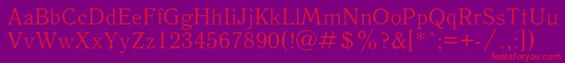 Antiqua4 Font – Red Fonts on Purple Background