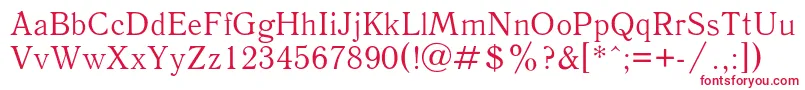 フォントAntiqua4 – 白い背景に赤い文字
