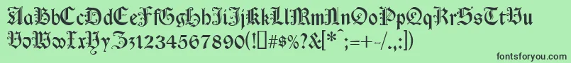 フォントCimbrian – 緑の背景に黒い文字