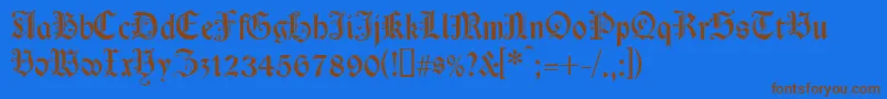 Cimbrian Font – Brown Fonts on Blue Background