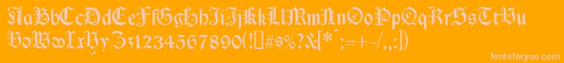 Cimbrian-Schriftart – Rosa Schriften auf orangefarbenem Hintergrund