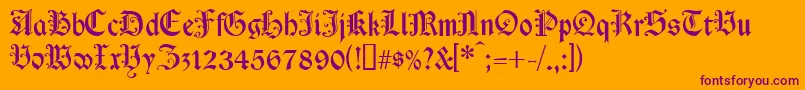 Cimbrian Font – Purple Fonts on Orange Background