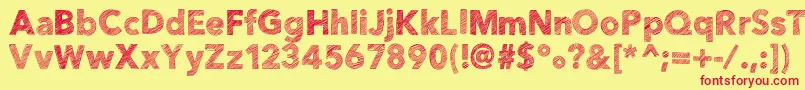 Шрифт Helloetchasketch – красные шрифты на жёлтом фоне