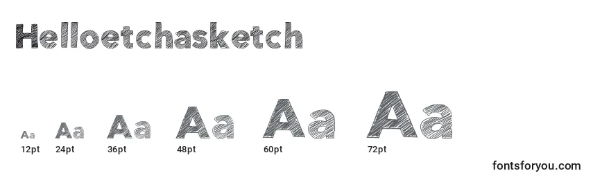 Размеры шрифта Helloetchasketch