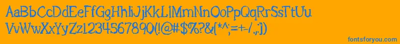 LightsOutBrk Font – Blue Fonts on Orange Background