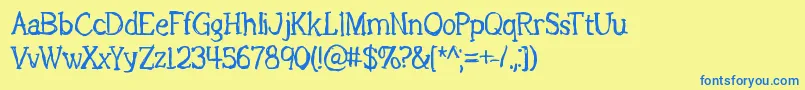 LightsOutBrk Font – Blue Fonts on Yellow Background