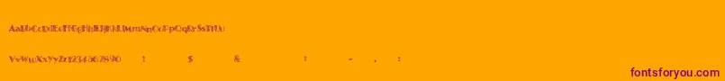 Police Twentysomething – polices violettes sur fond orange