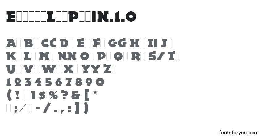 Schriftart EpokhaLetPlain.1.0 – Alphabet, Zahlen, spezielle Symbole