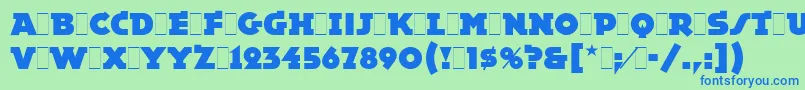 EpokhaLetPlain.1.0 Font – Blue Fonts on Green Background