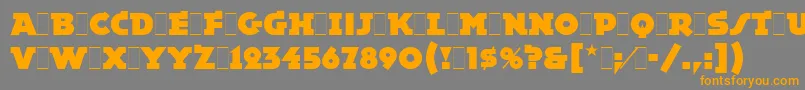 フォントEpokhaLetPlain.1.0 – オレンジの文字は灰色の背景にあります。