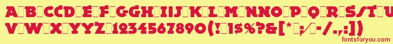 EpokhaLetPlain.1.0 Font – Red Fonts on Yellow Background