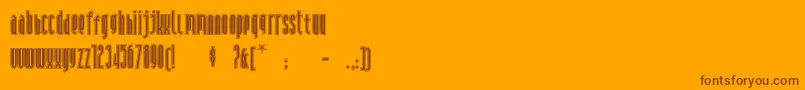 Andironoutline Font – Brown Fonts on Orange Background