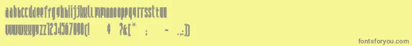 フォントAndironoutline – 黄色の背景に灰色の文字