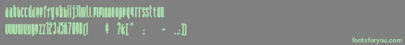 Andironoutline Font – Green Fonts on Gray Background