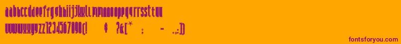 Andironoutline Font – Purple Fonts on Orange Background