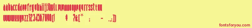 Andironoutline Font – Red Fonts on Yellow Background