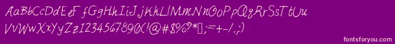 Justmai Font – Pink Fonts on Purple Background