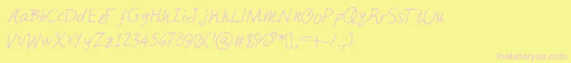 Justmai-Schriftart – Rosa Schriften auf gelbem Hintergrund