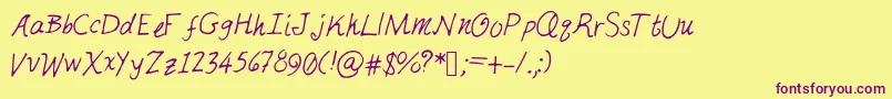 Justmai Font – Purple Fonts on Yellow Background