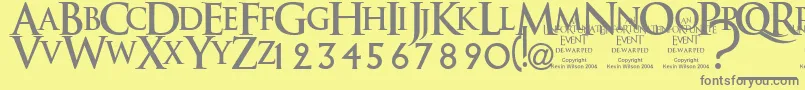AnUnfortunateEventDewarped Font – Gray Fonts on Yellow Background