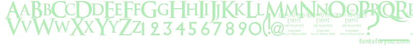 AnUnfortunateEventDewarped Font – Green Fonts on White Background