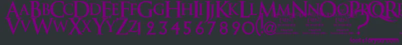 AnUnfortunateEventDewarped Font – Purple Fonts on Black Background