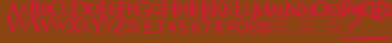 AnUnfortunateEventDewarped Font – Red Fonts on Brown Background