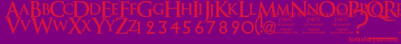 AnUnfortunateEventDewarped Font – Red Fonts on Purple Background