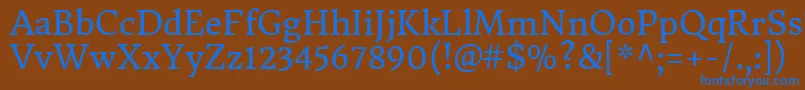 DonegaloneRegular Font – Blue Fonts on Brown Background