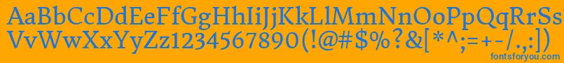 DonegaloneRegular Font – Blue Fonts on Orange Background