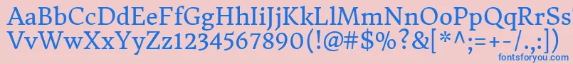 DonegaloneRegular Font – Blue Fonts on Pink Background