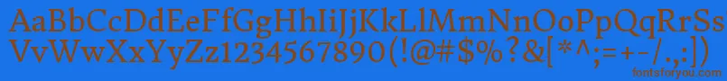 DonegaloneRegular Font – Brown Fonts on Blue Background