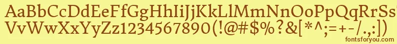 DonegaloneRegular Font – Brown Fonts on Yellow Background