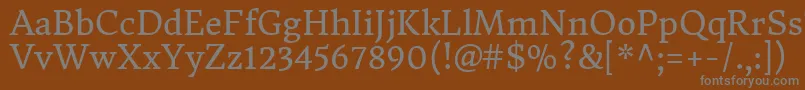 フォントDonegaloneRegular – 茶色の背景に灰色の文字