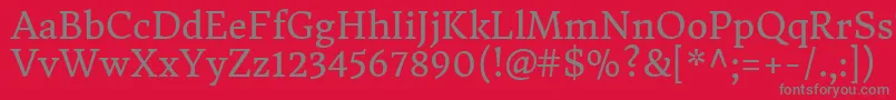 フォントDonegaloneRegular – 赤い背景に灰色の文字