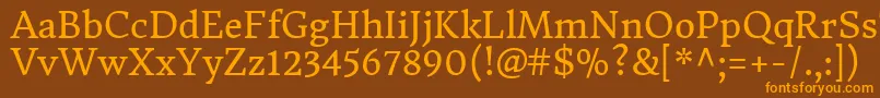 DonegaloneRegular Font – Orange Fonts on Brown Background