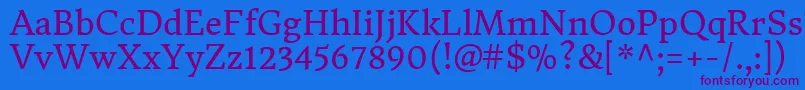 DonegaloneRegular Font – Purple Fonts on Blue Background