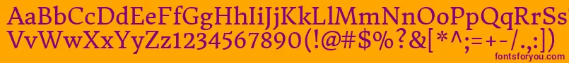 DonegaloneRegular Font – Purple Fonts on Orange Background