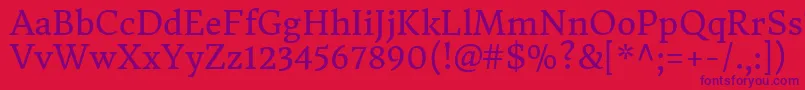 DonegaloneRegular Font – Purple Fonts on Red Background