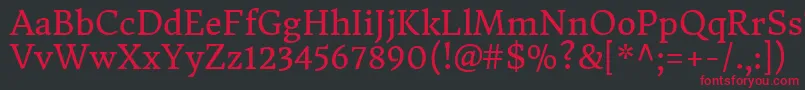 DonegaloneRegular Font – Red Fonts on Black Background