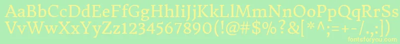 DonegaloneRegular Font – Yellow Fonts on Green Background