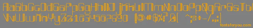 Weitere Informationen zur BroadwayFree-Schriftart BroadwayFree-Schriftart – Orangefarbene Schriften auf grauem Hintergrund