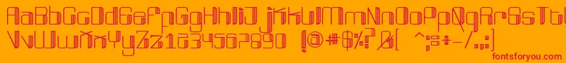 BroadwayFree Font – Red Fonts on Orange Background