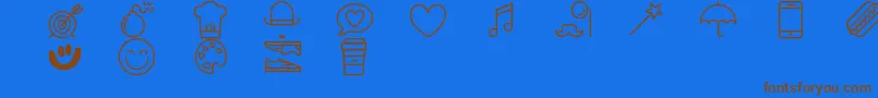 Saiba mais sobre a fonte LetMeTakeASelfie Fonte LetMeTakeASelfie – fontes marrons em um fundo azul