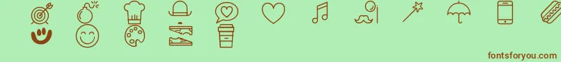 LetMeTakeASelfie Font – Brown Fonts on Green Background