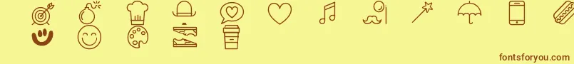 LetMeTakeASelfie Font – Brown Fonts on Yellow Background