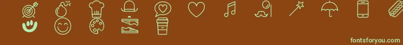 LetMeTakeASelfie Font – Green Fonts on Brown Background